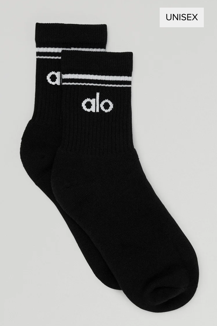 Alo Yoga Unisex Half-Crew Throwback Sock