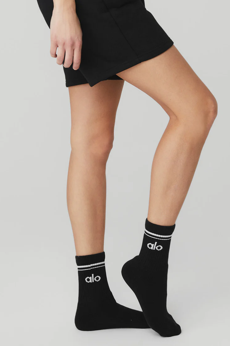 Alo Yoga Unisex Half-Crew Throwback Sock
