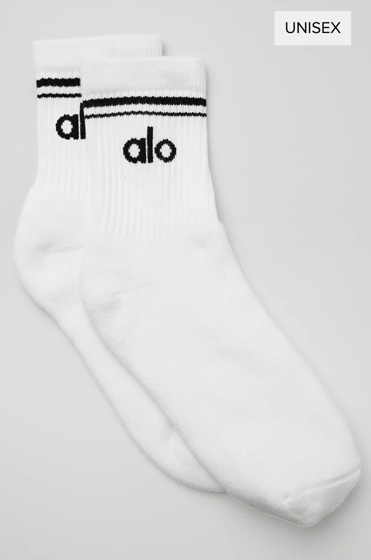Alo Yoga Unisex Half-Crew Throwback Sock