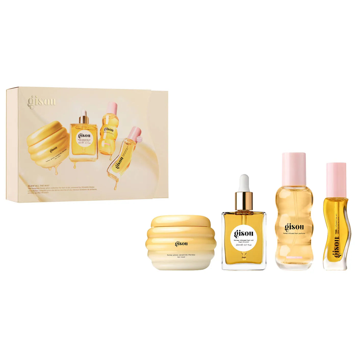Gisou Set 4 pzas cabello y labios