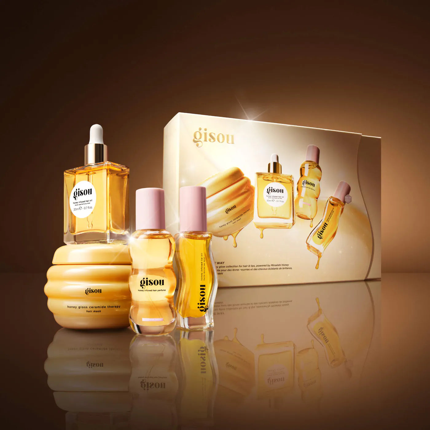 Gisou Set 4 pzas cabello y labios